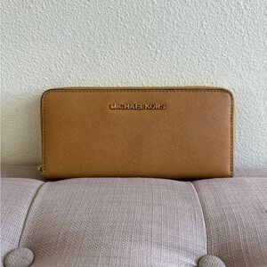 Michael Kors Camel Zip-Around Wallet